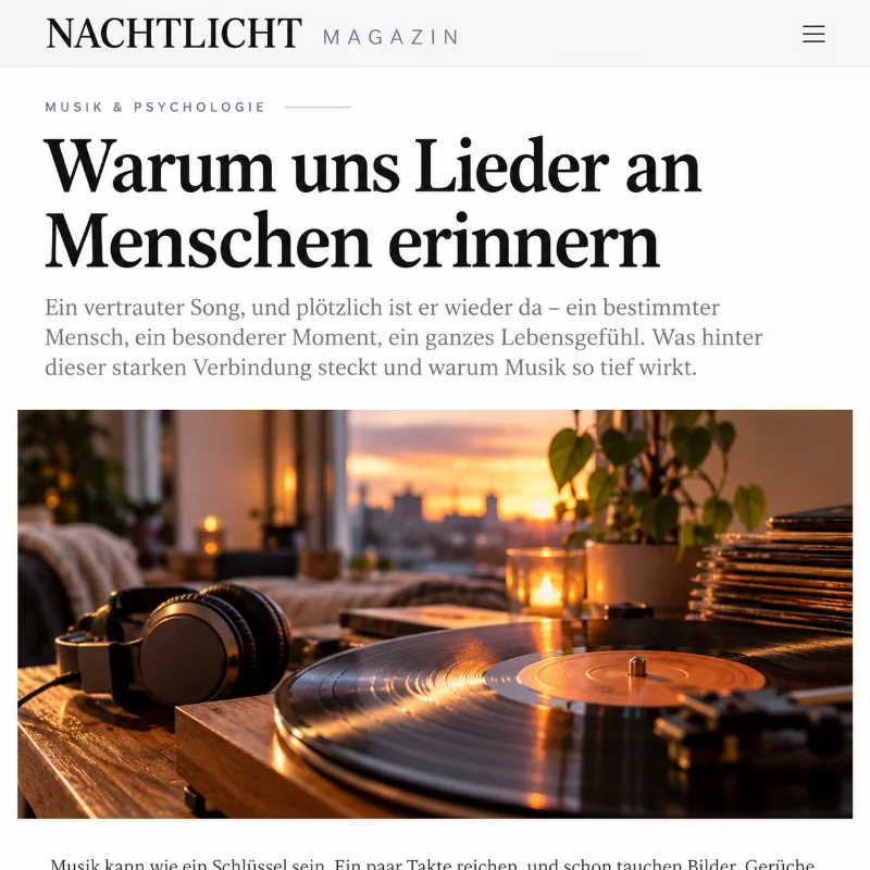 Online-Artikel: Warum uns Lieder an Menschen erinnern